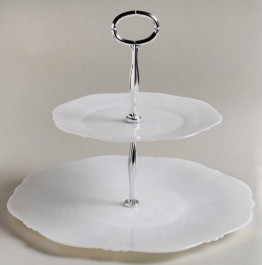 Petalware Monax (White) 2 Tier Tidbit by MacBeth-Evans-1