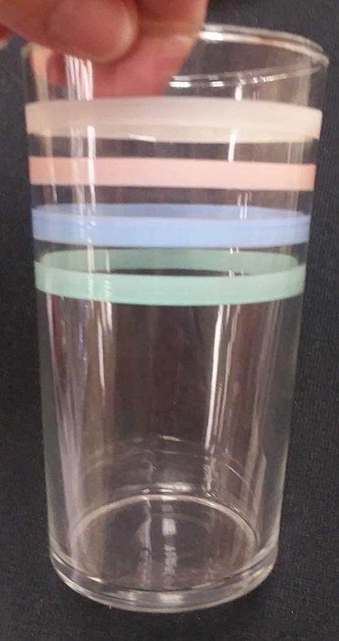 Petalware Monax White Pastel Decorations Flat Tumbler by MacBeth-Evans-1