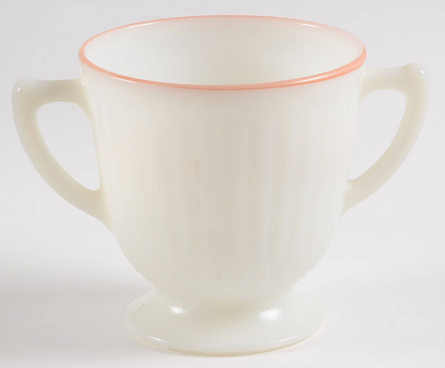 Petalware Monax White Pastel Decorations Footed Open Sugar by MacBeth-Evans-1