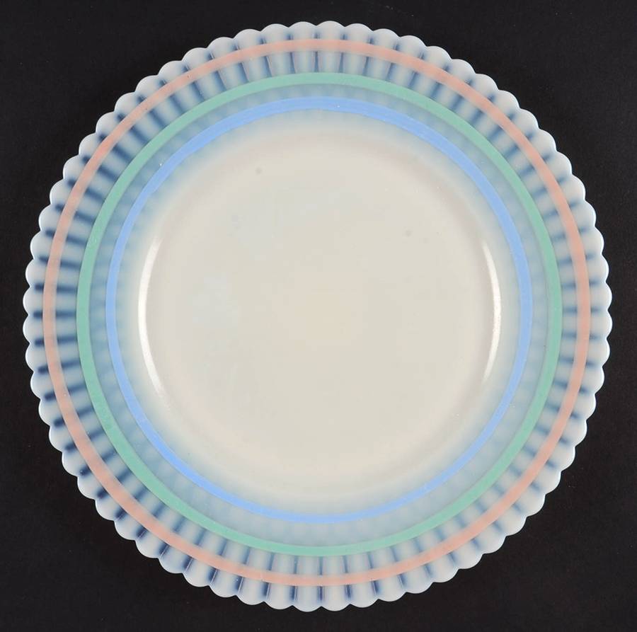 Petalware Monax White Pastel Decorations 8" Salad Plate by MacBeth-Evans-1