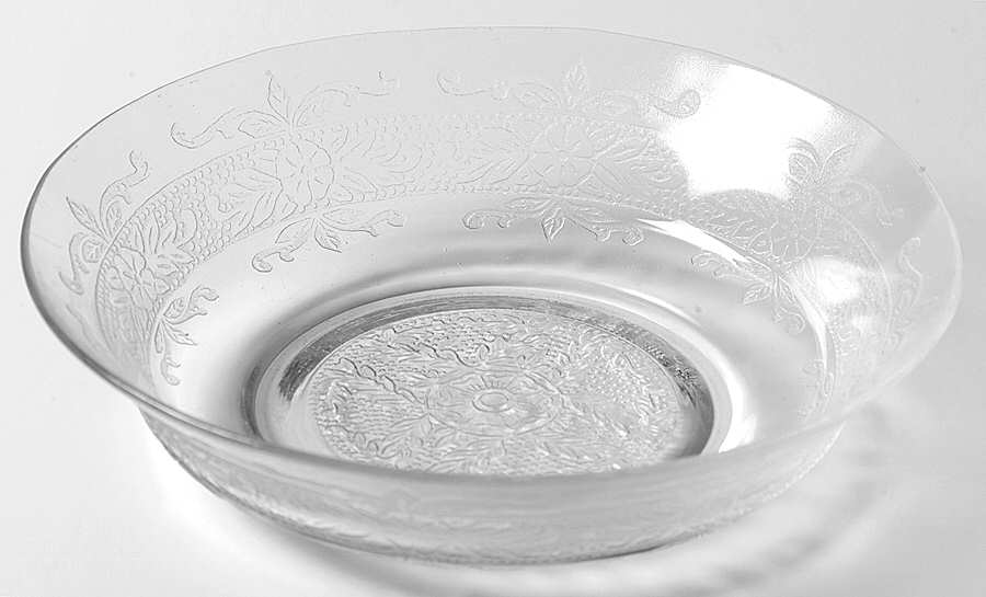 Stippled Rose Band Clear Cereal Bowl by MacBeth-Evans-1