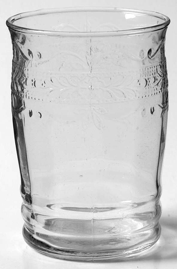 Stippled Rose Band Clear 9 Oz Flat Tumbler by MacBeth-Evans-1