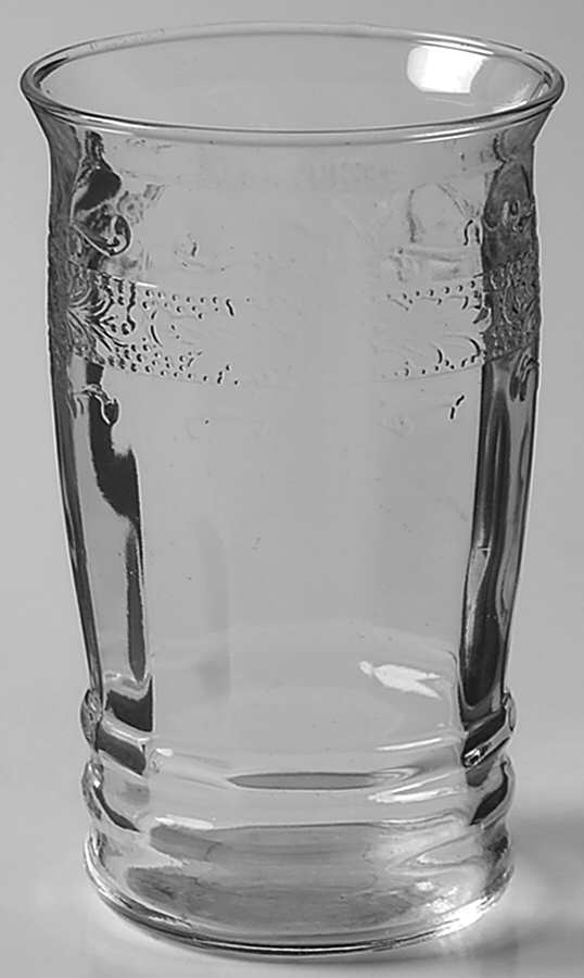 Stippled Rose Band Clear 12 Oz Flat Tumbler by MacBeth-Evans-1