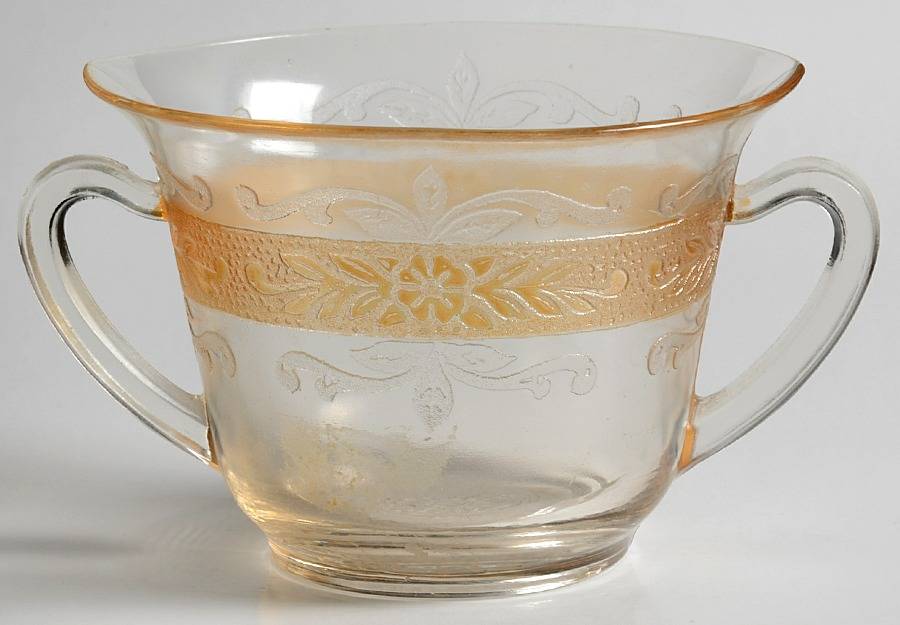 Stippled Rose Band Clear with Amber Open Sugar by MacBeth-Evans-1