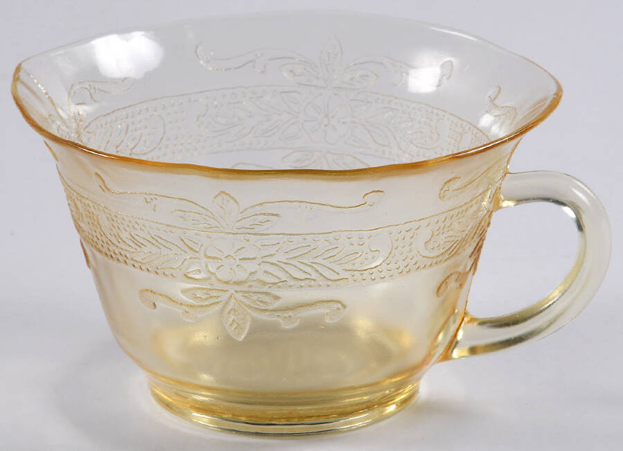Stippled Rose Band Amber Cup Only by MacBeth-Evans-1