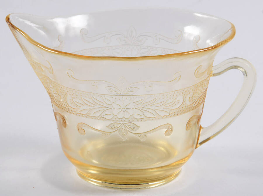 Stippled Rose Band Amber Creamer by MacBeth-Evans-1