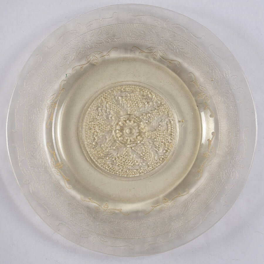 Stippled Rose Band Amber Bread & Butter Plate by MacBeth-Evans-1