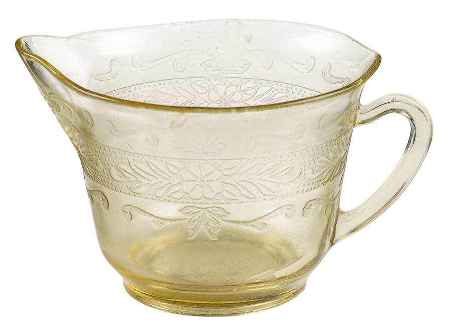 Stippled Rose Band Light Yellow Creamer by MacBeth-Evans-1