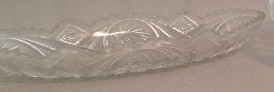 Aztec Clear 11" Oblong Celery by McKee-1