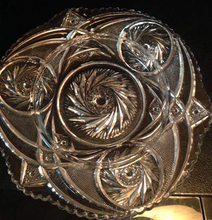 Aztec Clear Round Butter Dish No Lid by McKee-1
