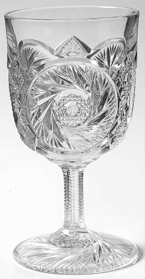 Aztec Clear Water Goblet by McKee-1
