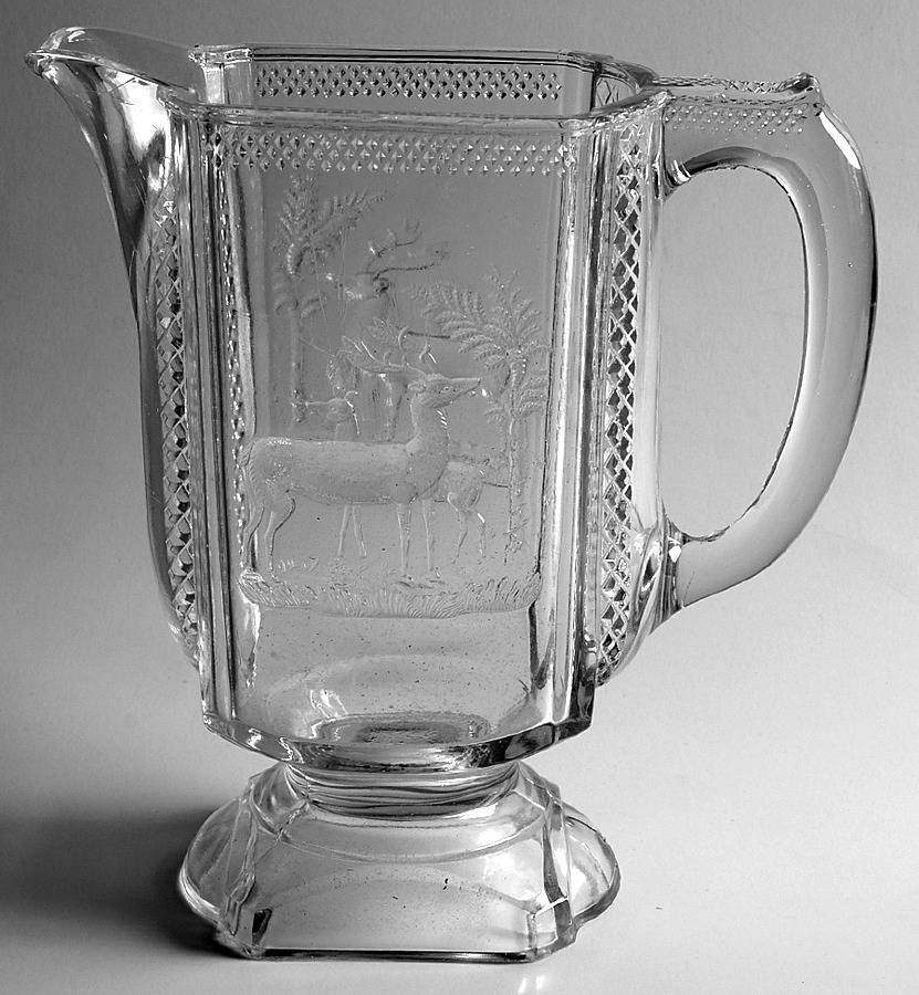 Deer and Pine Tree 64 Oz Pitcher by McKee-1