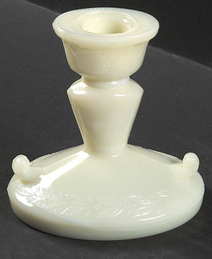 Laurel French Ivory 4" Single Light Candlestick by McKee-1