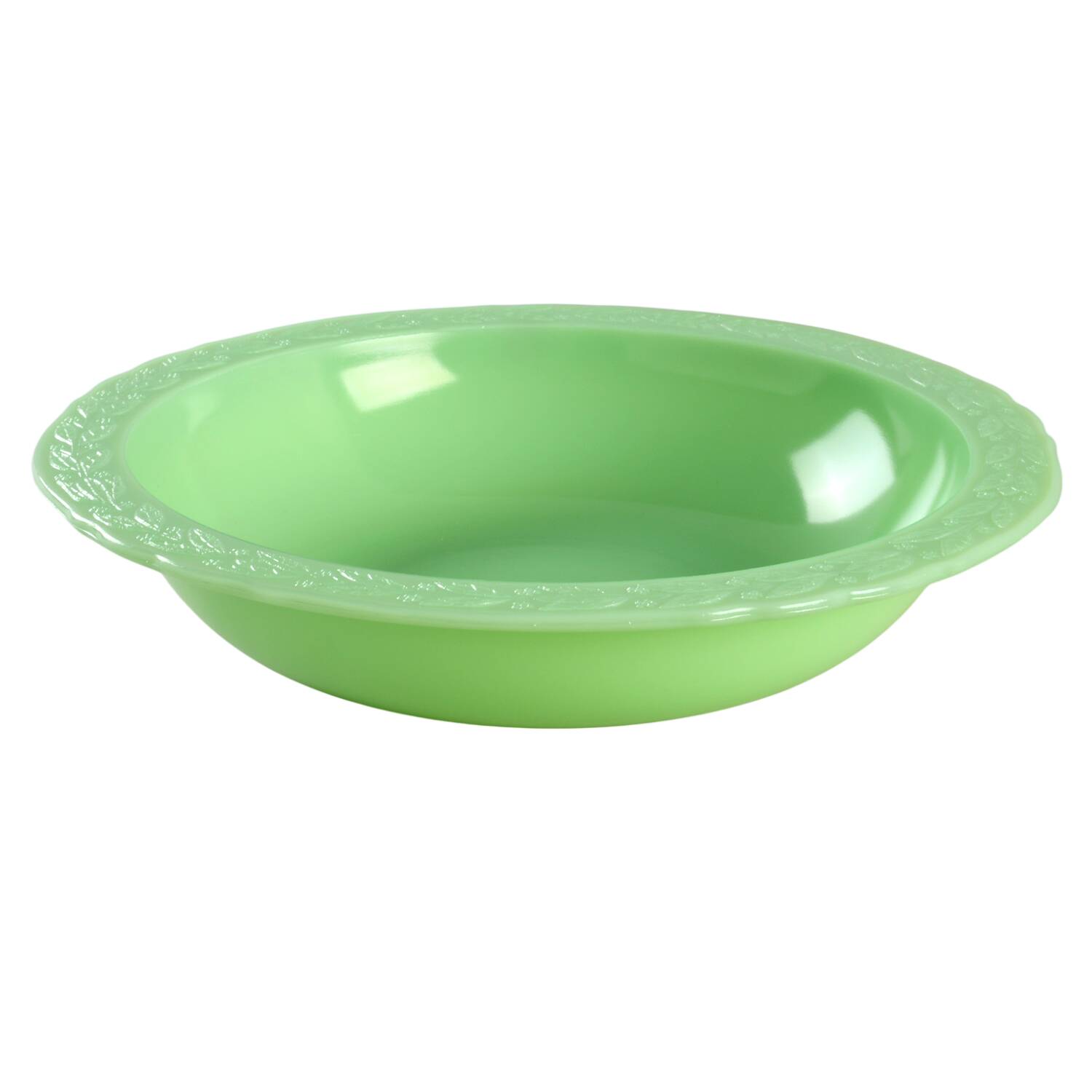 Laurel Jadite Green 11" Round Bowl by McKee-1
