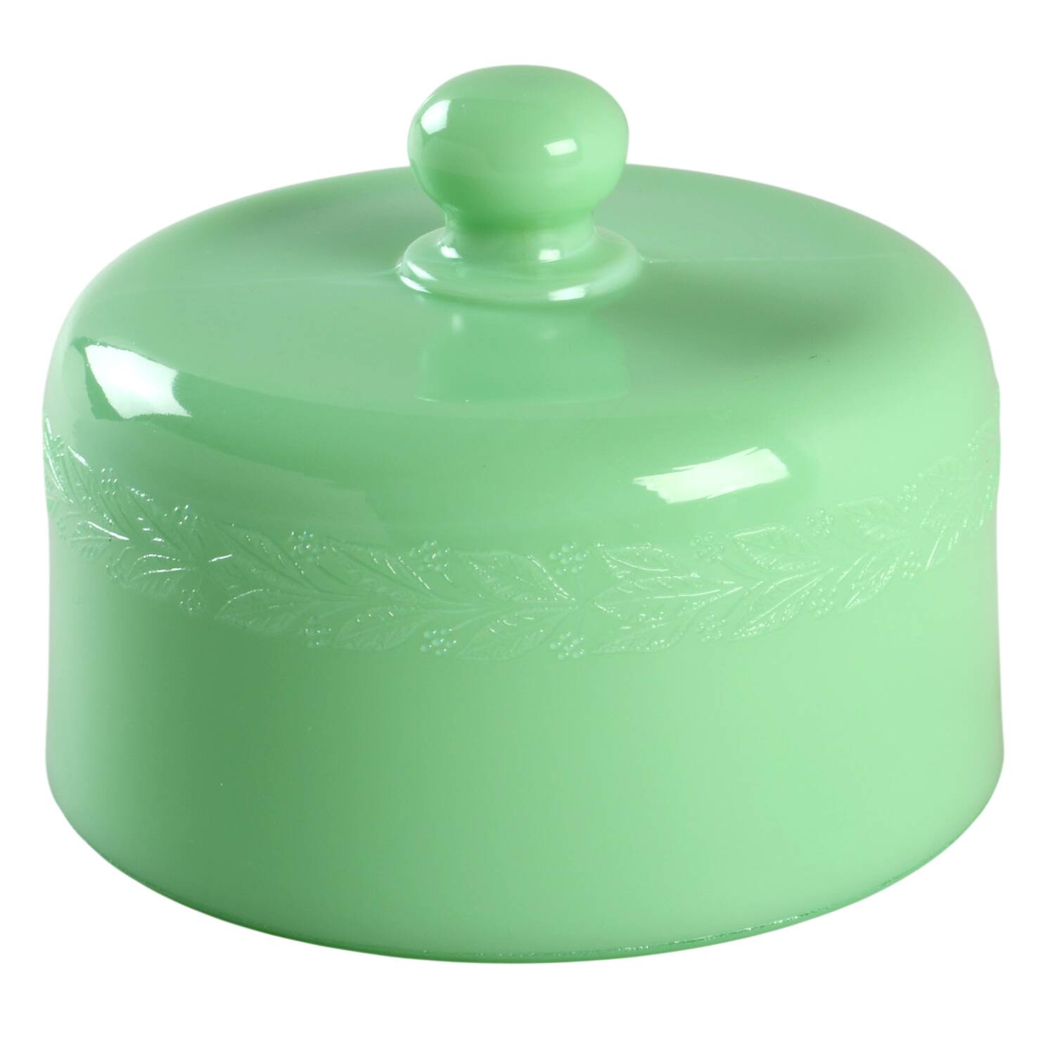 Laurel Jadite Green Cheese Cover by McKee-1