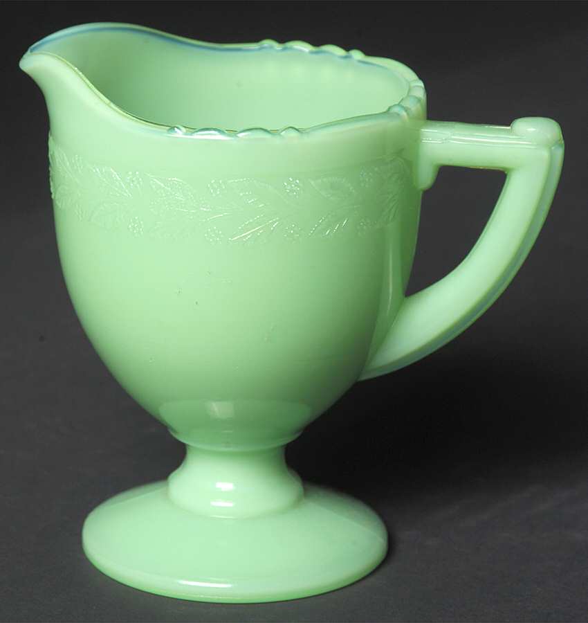 Laurel Jadite Green Creamer by McKee-1