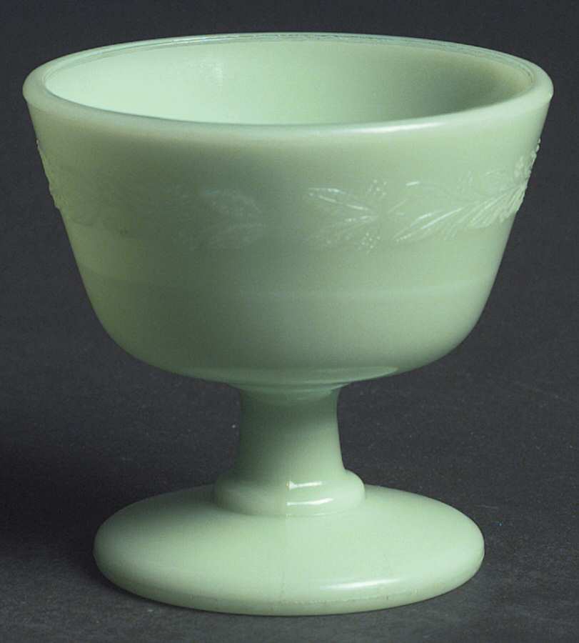 Laurel Jadite Green Champagne/Tall Sherbet by McKee-1
