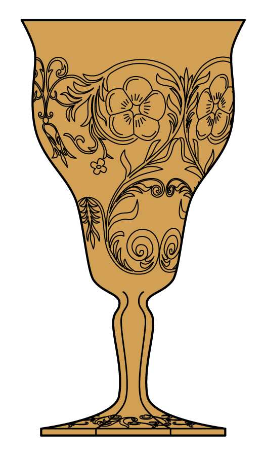 Rock Crystal Amber Water Goblet by McKee-1