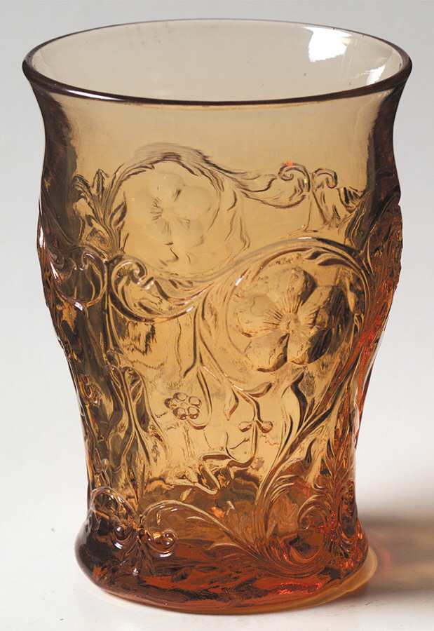 Rock Crystal Amber 8 Oz Flat Tumbler by McKee-1