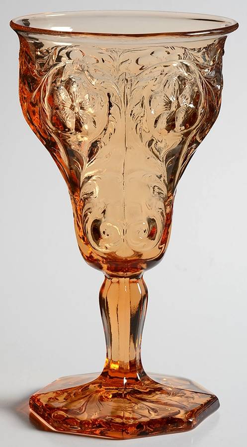 Rock Crystal Amber Goblet by McKee-1