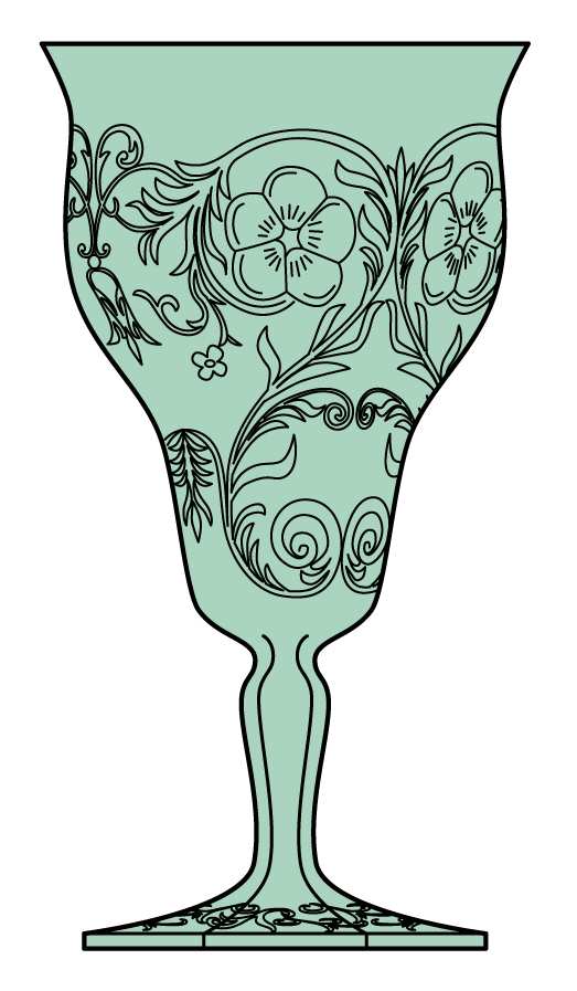 Rock Crystal Aquamarine Water Goblet by McKee-1