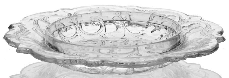 Rock Crystal Clear Round Butter Dish No Lid by McKee-1