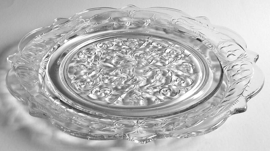 Rock Crystal Clear 11" Large Cake Plate by McKee-1