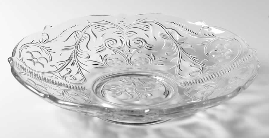Rock Crystal Clear 12" Round Bowl by McKee-1