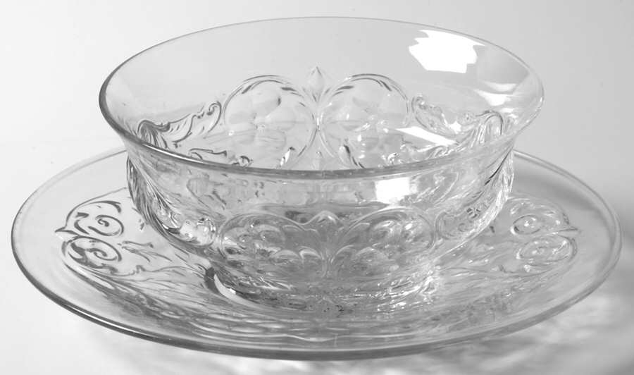 Rock Crystal Clear Finger Bowl & Underplate by McKee-1