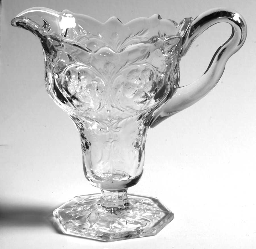 Rock Crystal Clear Footed Creamer by McKee-1