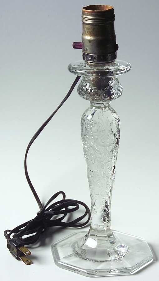 Rock Crystal Clear Base for Electric Lamp by McKee-1
