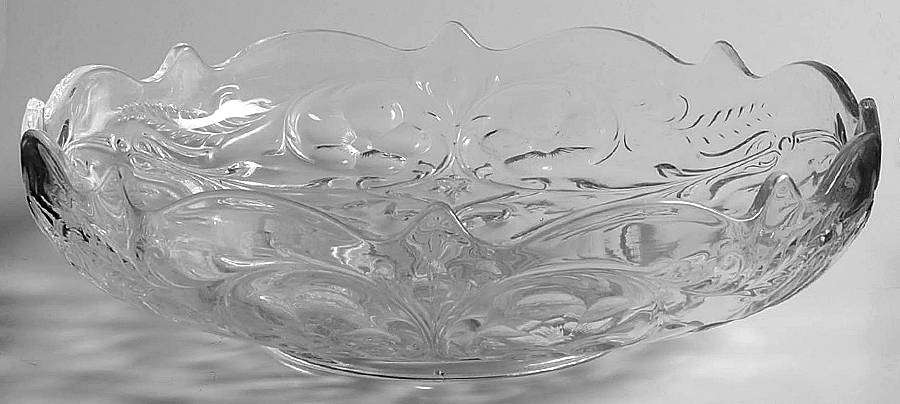 Rock Crystal Clear 10" Shallow Round Bowl by McKee-1