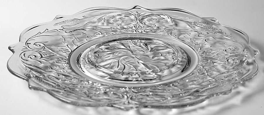 Rock Crystal Clear Cheese & Cracker Plate by McKee-1