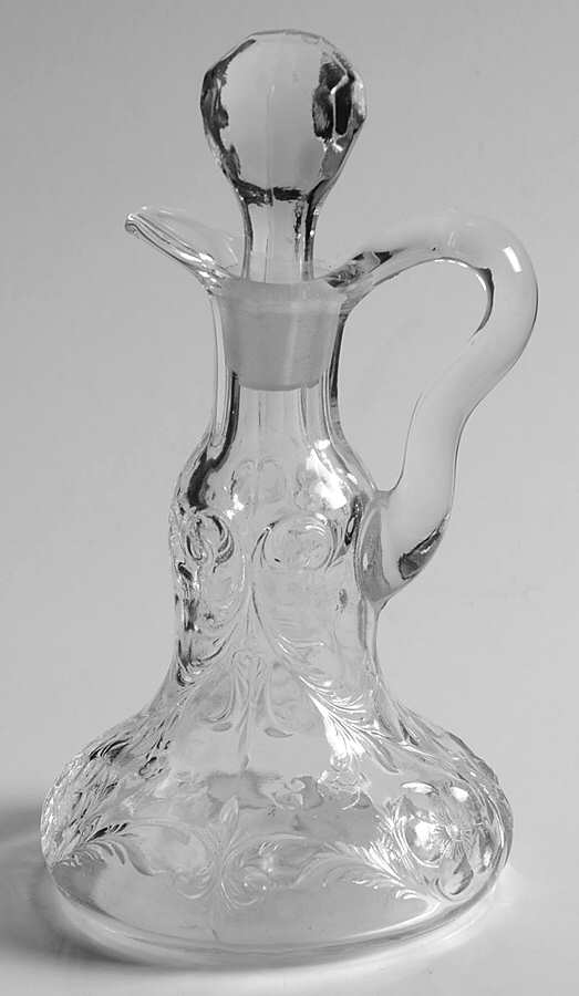 Rock Crystal Clear Cruet & Stopper by McKee-1