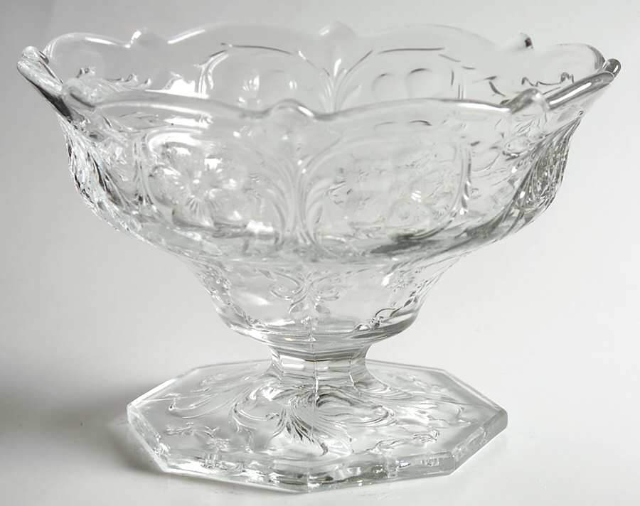 Rock Crystal Clear Round Compote (Height X Width) by McKee-1