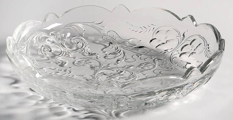 Rock Crystal Clear 8" Shallow Round Bowl by McKee-1
