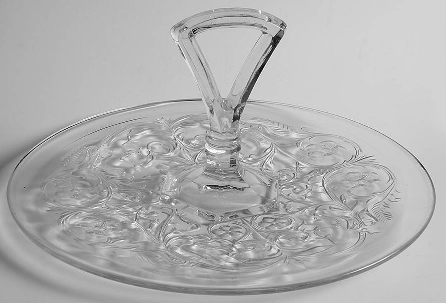 Rock Crystal Clear Center Handle Tray by McKee-1