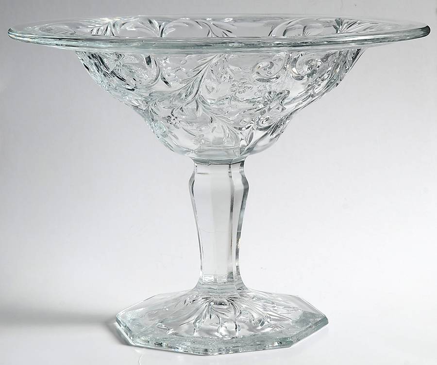 Rock Crystal Clear Round Compote (Height X Width) by McKee-1