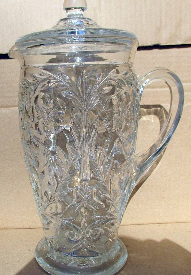 Rock Crystal Clear Pitcher & Lid by McKee-1