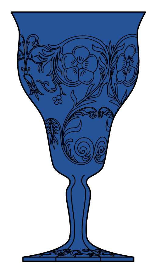 Rock Crystal Cobalt Blue Water Goblet by McKee-1