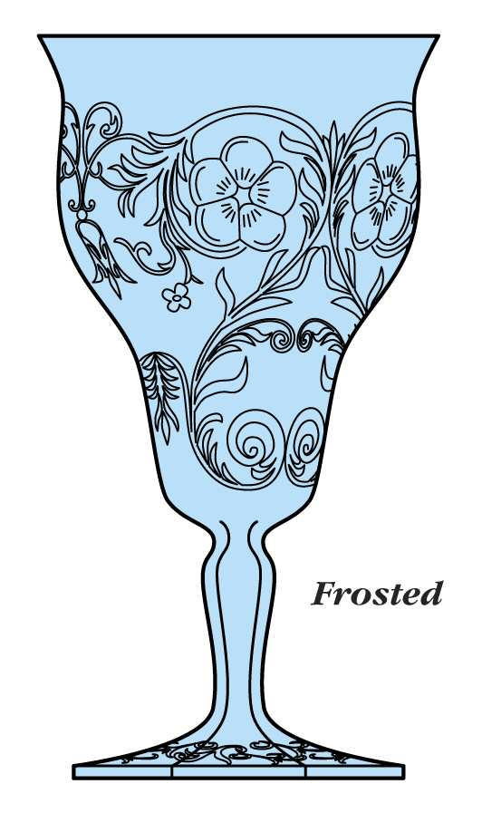 Rock Crystal Blue Frosted Water Goblet by McKee-1
