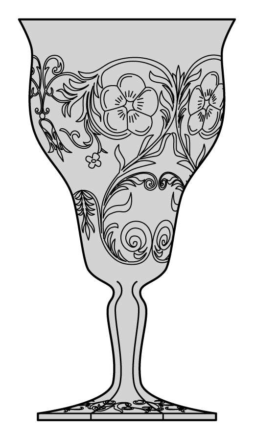 Rock Crystal Frosted Clear Water Goblet by McKee-1