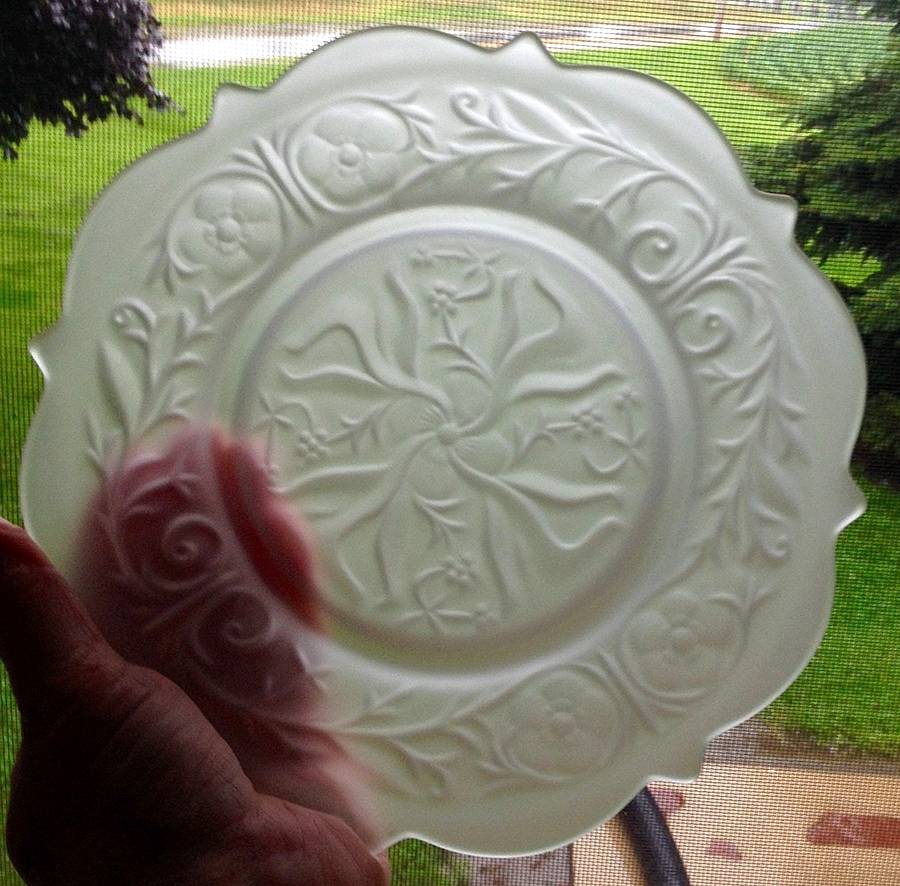Rock Crystal Frosted Clear 8" Salad Plate by McKee-1