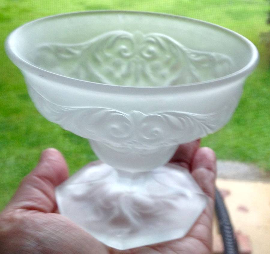 Rock Crystal Frosted Clear Sundae Glass by McKee-1