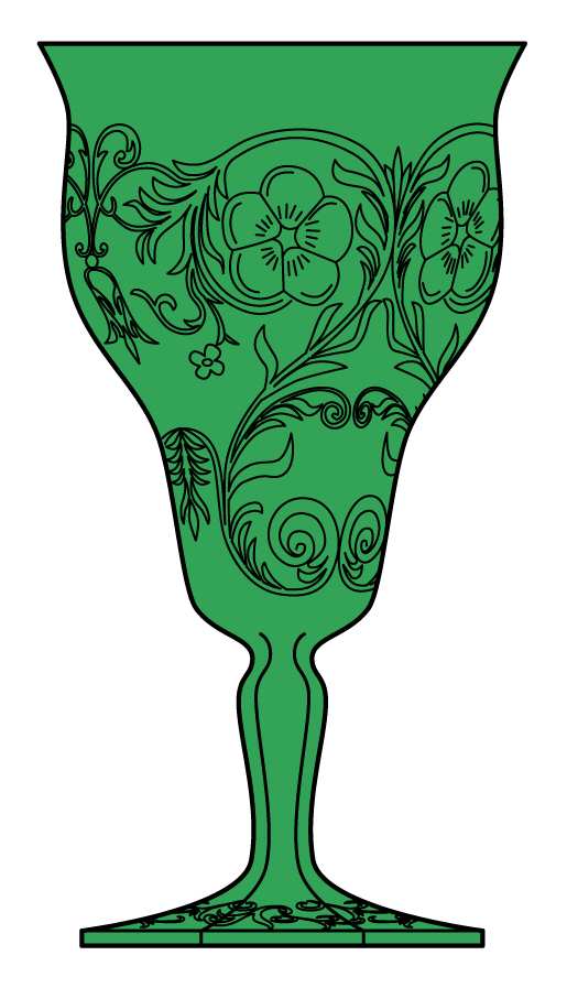 Rock Crystal Green Water Goblet by McKee-1
