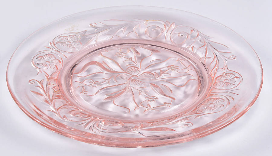 Rock Crystal Pink 7" Salad Plate by McKee-1