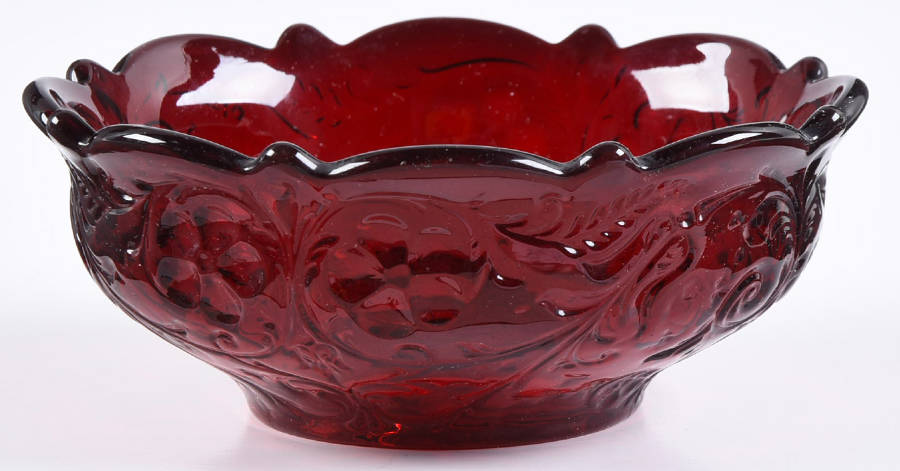 Rock Crystal Red 5" Small Fruit/Dessert Bowl by McKee-1