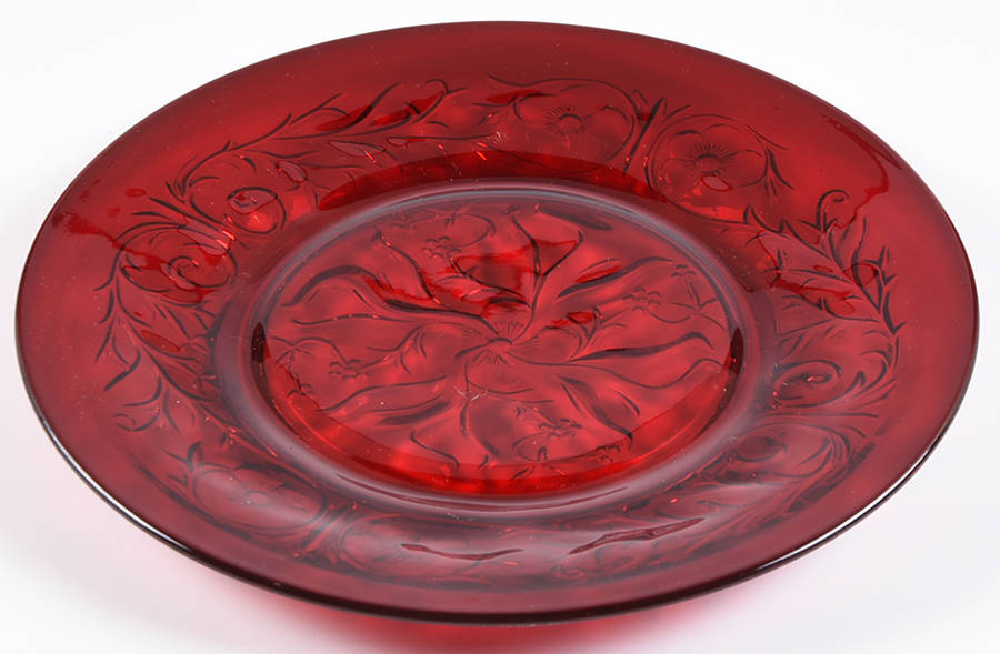 Rock Crystal Red 8" Salad Plate by McKee-1