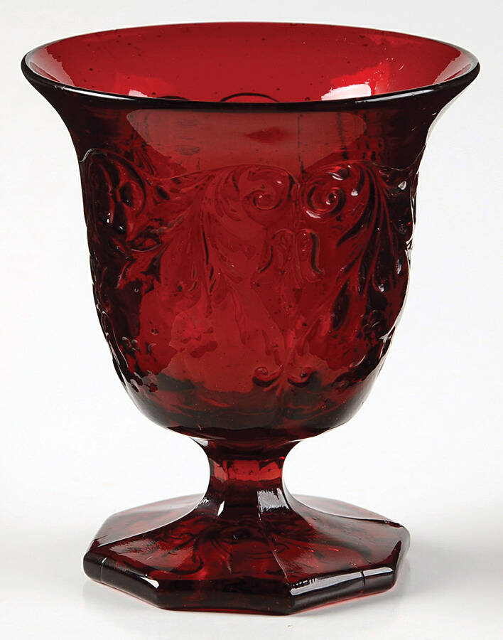 Rock Crystal Red Sherbet/Egg Cup by McKee-1