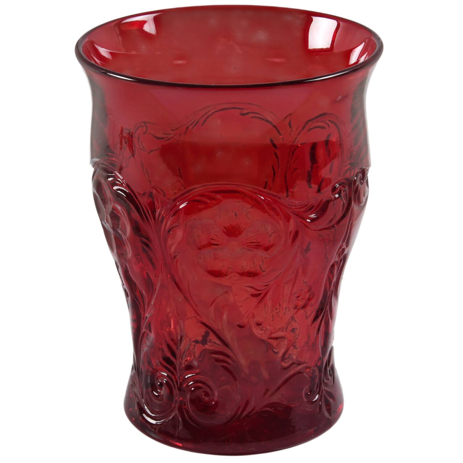 Rock Crystal Red 8 Oz Flat Tumbler by McKee-1